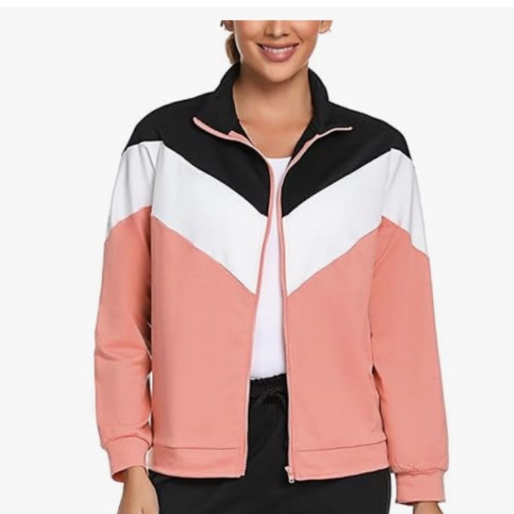 New with tag Marvmys Women's Track Jacket,  Full Zip Contrasting Colors size S.